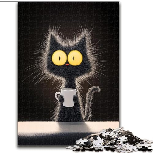 Puzzle 1000 Teile für Erwachsene, Art Cat, Unmögliches Puzzle für Erwachsene, Interaktives Familienspiel, DIY-Heimdekor, Herausforderndes Denkspiel-Geschenk (Größe 26x38cm) von WGLINGX