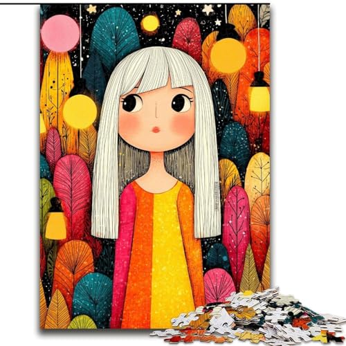 Puzzle 1000 Teile für Erwachsene, Art Girl Puzzles für Erwachsene, interaktives Familienspiel, geeignet für Kinder ab 14 Jahren (Größe 26x38cm) von WGLINGX