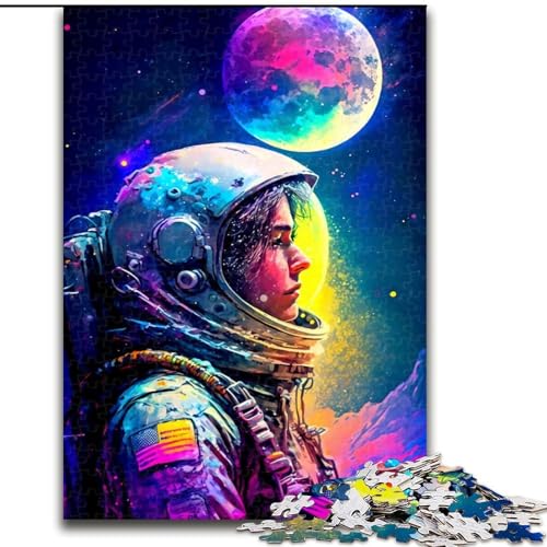 Puzzle 1000 Teile für Erwachsene, Astronaut, farbenfrohes 1000-teiliges Puzzle, Spielzeug, Geschenk, pädagogisches intellektuelles Dekomprimierungsspaß, Familienspiel, Größe 50x75cm von WGLINGX