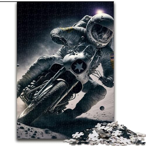 Puzzle 1000 Teile für Erwachsene, Astronaut auf Motorrad, Puzzle für Erwachsene, 1000 Teile, anspruchsvolles Denkspiel für Teenager, perfekt für die Heimdekoration oder als Geschenk, Größe 50x75cm von WGLINGX