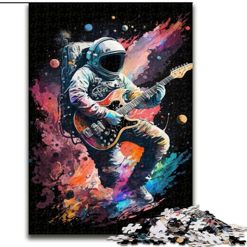 Puzzle 1000 Teile für Erwachsene, Astronaut spielt Gitarre, 1000-teiliges Puzzle für Erwachsene, entspannende Unterhaltung, Heimdekoration (Größe 26x38cm) von WGLINGX