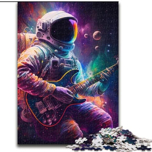 Puzzle 1000 Teile für Erwachsene, Astronaut spielt Gitarre, 1000-teiliges Puzzle für Erwachsene für Familienspaß, perfekt für Feiertage, interaktive Spieleabende (Größe 26x38cm) von WGLINGX