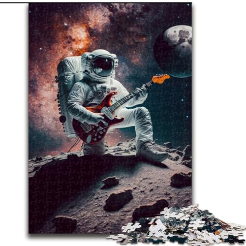 Puzzle 1000 Teile für Erwachsene, Astronaut spielt Gitarre, Holzpuzzle, Schwierigkeitsgrad: Anfänger, ideal als Geburtstags (Größe: 38x26cm) von WGLINGX