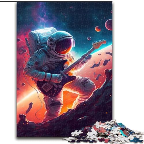Puzzle 1000 Teile für Erwachsene, Astronaut spielt Gitarre, Puzzle für Erwachsene, 1000-teilige Familienaktivität, einzigartiges Geschenk für Feiertage und Geburtstage (Größe 26x38cm) von WGLINGX