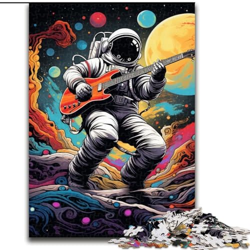 Puzzle 1000 Teile für Erwachsene, Astronaut spielt Gitarre, schwierige Puzzles für Erwachsene, pädagogisches und unterhaltsames Indoor-Spiel für die Heimdekoration (Größe 50x75cm) von WGLINGX