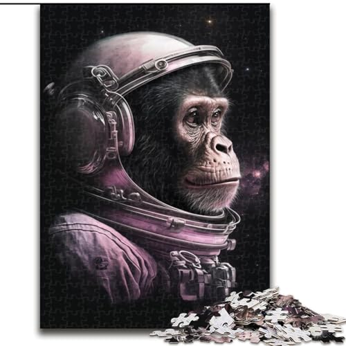 Puzzle 1000 Teile für Erwachsene, Astronauten-AFFE, Holzpuzzle für Erwachsene, anspruchsvolles Denkspiel für Teenager, perfekt als Heimdekoration oder Geschenk (Größe 50x75cm) von WGLINGX