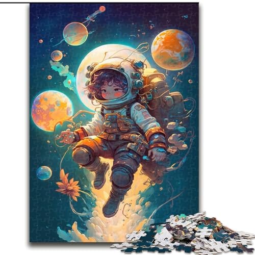 Puzzle 1000 Teile für Erwachsene, Astronauten-Holzpuzzle, Teenager, Stressabbau, Cooles einzigartiges Geschenk für die Familie (Größe 26x38cm) von WGLINGX