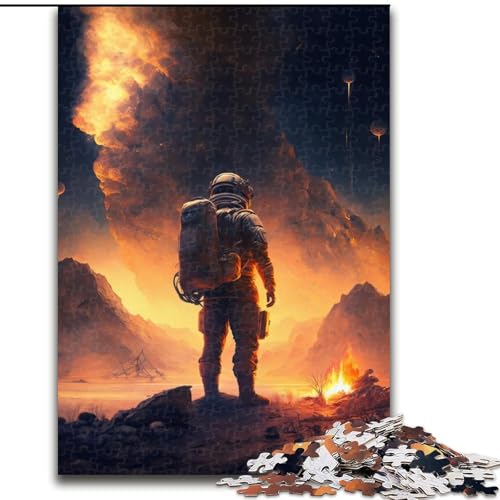 Puzzle 1000 Teile für Erwachsene, Astronauten-Holzpuzzle, Teenager, Stressabbau, Cooles einzigartiges Geschenk für die Familie (Größe 26x38cm) von WGLINGX