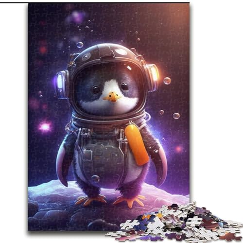 Puzzle 1000 Teile für Erwachsene, Astronauten-Pinguin-Baby, Holzpuzzle für Erwachsene, anspruchsvolles Denkspiel für Teenager, perfekt als Heimdekoration oder Geschenk (Größe 50x75cm) von WGLINGX