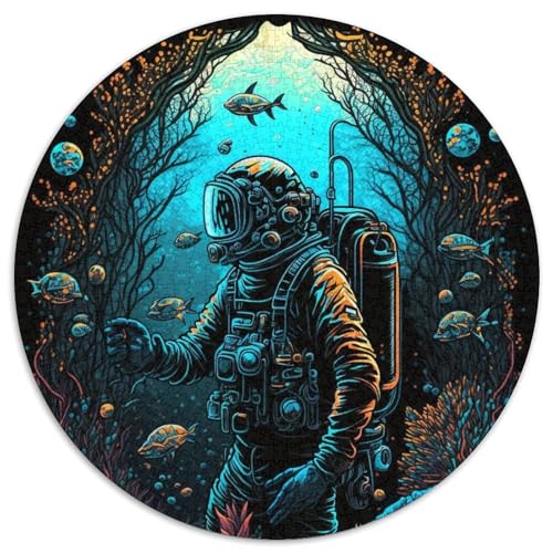 Puzzle 1000 Teile für Erwachsene, Astronauten-Puzzle aus Karton, Kunstwerk, Dekor, Intelligenzspielzeug für Familien-Indoor-Spiele (67,5x67,5cm) von WGLINGX