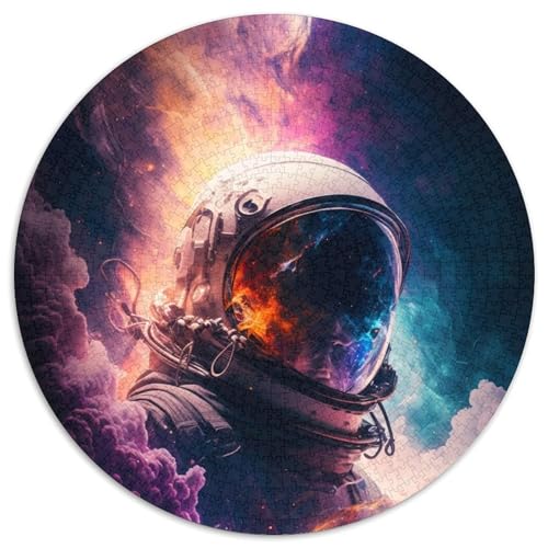 Puzzle 1000 Teile für Erwachsene, Astronauten-Rundpuzzle 1000 Teile für Erwachsene, anspruchsvolles Denkspiel – entspannendes Spielzeug für Teenager, 1000 Teile (67,5x67,5cm) von WGLINGX