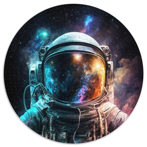 Puzzle 1000 Teile für Erwachsene, Astronauten-Rundpuzzle 1000 Teile für Erwachsene, anspruchsvolles Denkspiel – entspannendes Spielzeug für Teenager, 1000 Teile (67,5x67,5cm) von WGLINGX