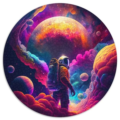 Puzzle 1000 Teile für Erwachsene, Astronauten-Rundpuzzle 1000 Teile für Erwachsene, anspruchsvolles Denkspiel – entspannendes Spielzeug für Teenager, 1000 Teile (67,5x67,5cm) von WGLINGX
