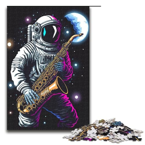 Puzzle 1000 Teile für Erwachsene, Astronauten-Saxophon-Puzzle für Jugendliche ab 14 Jahren, 50 x 75 cm von WGLINGX