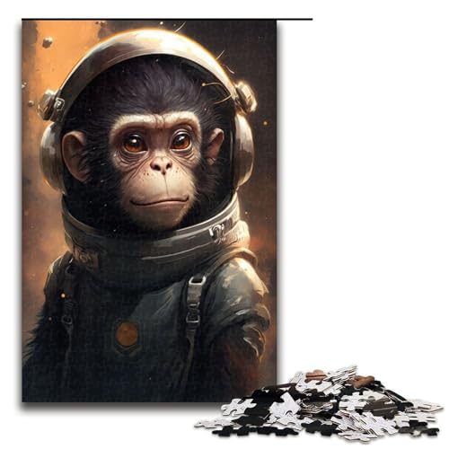 Puzzle 1000 Teile für Erwachsene, Astronauten-Weltraum-AFFE, Puzzles für Erwachsene, Holzpuzzles, Lernspiele, Heimdekoration, 50 x 75 cm von WGLINGX