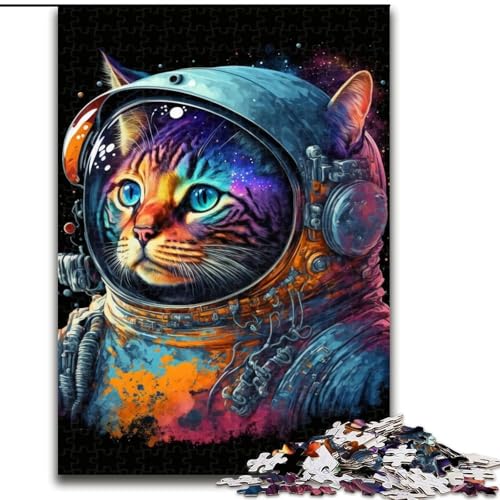 Puzzle 1000 Teile für Erwachsene, Astronautenkatze, 1000 Teile, Puzzlegeschenke, Heimdekorationsgeschenk, Denkspiel (Größe 26x38cm) von WGLINGX