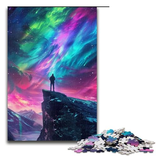Puzzle 1000 Teile für Erwachsene, Aurora Borealis auf Einer Klippe, Puzzle für Teenager ab 14 Jahren, 50 x 75 cm Puzzle 1000 Teile für Erwachsene, Aurora Borealis auf Einer Klippe, Puzzle für Teenager ab 14 Jahren, 50 x 75 cm von WGLINGX