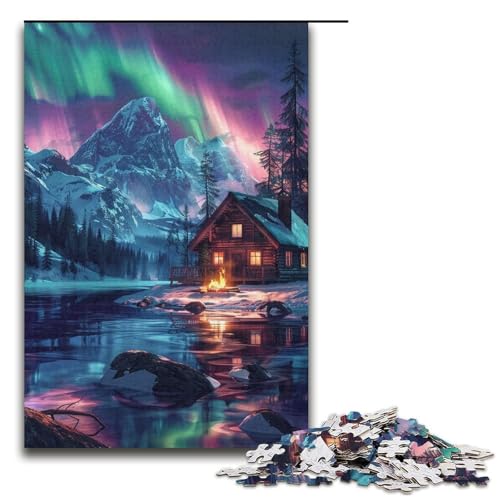 Puzzle 1000 Teile für Erwachsene, Aurora Borealis über Schnee, Lernpuzzle, Weihnachtswunschliste mit Weihnachtsmann, 38 x 26 cm Puzzle 1000 Teile für Erwachsene, Aurora Borealis über Schnee, Lernpuzzle, Weihnachtswunschliste mit Weihnachtsmann, 38 x 26 cm von WGLINGX