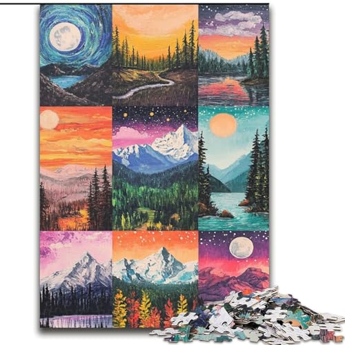 Puzzle 1000 Teile für Erwachsene, Aurora-Collage, Puzzle, Weihnachten, Halloween, Muttertag, Neujahr, Ostergeschenk (Größe 50x75cm) von WGLINGX