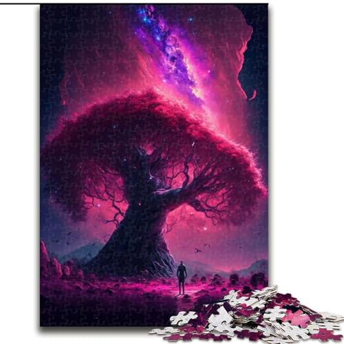 Puzzle 1000 Teile für Erwachsene, Aurora Tree, Holzpuzzle, interaktives Familienspiel, Denksportaufgabe, Geschenk, Lernspielzeug (Größe 50x75cm) von WGLINGX