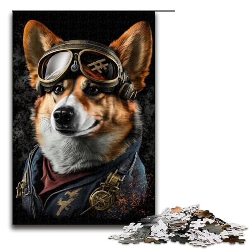 Puzzle 1000 Teile für Erwachsene, Aviator Corgi-Puzzle für Jugendliche ab 14 Jahren, 50 x 75 cm Puzzle 1000 Teile für Erwachsene, Aviator Corgi-Puzzle für Jugendliche ab 14 Jahren, 50 x 75 cm von WGLINGX