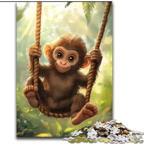 Puzzle 1000 Teile für Erwachsene, Baby-AFFE-Puzzle für Erwachsene, 1000 Teile, anspruchsvolles Denkspiel für Teenager, Familienspaß, DIY-Heimdekor-Geschenk (Größe 26x38cm) von WGLINGX
