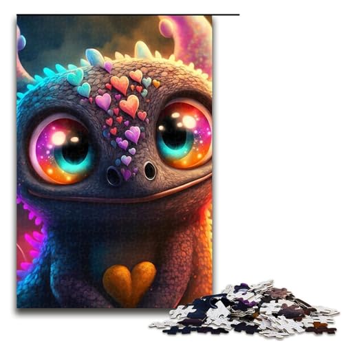 Puzzle 1000 Teile für Erwachsene, Baby-Drache, Heimdekoration, Puzzle mit passendem Poster und Quizblatt, 75 x 50 cm von WGLINGX