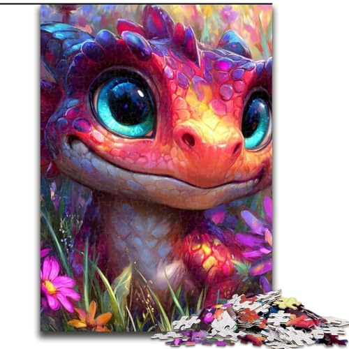 Puzzle 1000 Teile für Erwachsene, Baby-Drache, unmögliches Puzzle für Erwachsene, Weihnachten, Halloween, Muttertag, Neujahr, Ostergeschenk (Größe 26x38cm) von WGLINGX