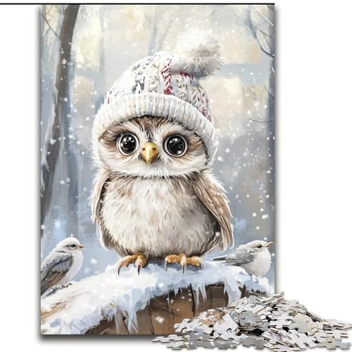 Puzzle 1000 Teile für Erwachsene, Baby-Eule, 1000 Teile Puzzle für Erwachsene, interaktives Familienspiel, geeignet für Kinder ab 14 Jahren (Größe 26x38cm) von WGLINGX