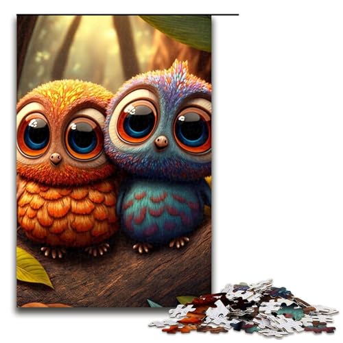 Puzzle 1000 Teile für Erwachsene, Baby-Eulen-Puzzle, Lernspiele, tolle Geschenke und Spielzeuge für Teenager ab 14 Jahren, 29,53 x 19,69 Zoll von WGLINGX