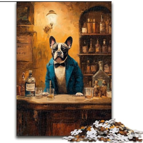 Puzzle 1000 Teile für Erwachsene, Bar Bulldog, 1000-teiliges Puzzle, interaktives Familienspiel, Denksportaufgabe als Geschenk, Lernspielzeug (Größe 26x38cm) von WGLINGX