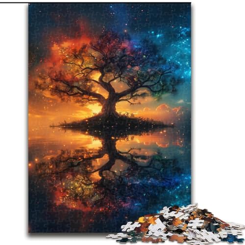 Puzzle 1000 Teile für Erwachsene, Baum des Lebens, Puzzle für Erwachsene, 1000 Teile, Spielzeug, Geschenk, pädagogisches, intellektuelles, entspannendes, lustiges Familienspiel (Größe 50x75cm) von WGLINGX