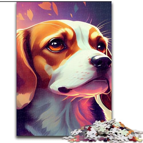 Puzzle 1000 Teile für Erwachsene, Beagle, buntes Holzpuzzle, interaktives Familienspiel, Denksportaufgabe, Geschenk, Lernspielzeug (Größe 50x75cm) von WGLINGX