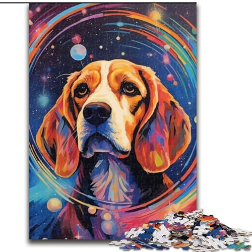 Puzzle 1000 Teile für Erwachsene, Beagle-Hund in der Galaxie, 1000-teiliges Puzzle, Spielzeug, Geschenk, pädagogisches, intellektuelles, entspannendes Spaßspiel für die ganze Familie, Größe 26x38cm von WGLINGX
