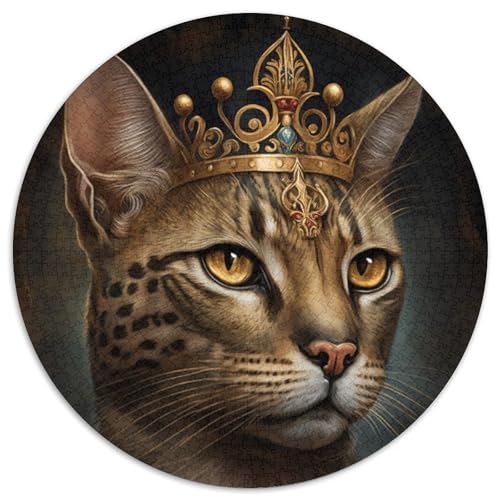 Puzzle 1000 Teile für Erwachsene, Bengalkatze, runde Puzzles 1000 Teile für Erwachsene, anspruchsvolles Denkspiel – entspannendes Spielzeug für Teenager, 1000 Teile (67,5x67,5cm) von WGLINGX
