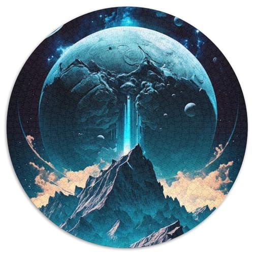 Puzzle 1000 Teile für Erwachsene, Berglandschaft, runde Puzzles 1000 Teile für Erwachsene, anspruchsvolles Denkspiel – entspannendes Spielzeug für Teenager, 1000 Teile (67,5x67,5cm) von WGLINGX