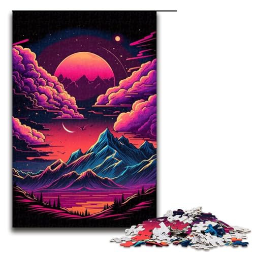 Puzzle 1000 Teile für Erwachsene, Berglandschaftspuzzle, praktisches Spiel, ganze Familie (Größe 50 x 75 cm) von WGLINGX