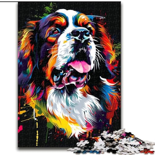 Puzzle 1000 Teile für Erwachsene, Bernhardiner-Kunst, Holzpuzzle für Erwachsene, anspruchsvolles Denkspiel für Teenager, perfekt als Heimdekoration oder Geschenk (Größe 50x75cm) von WGLINGX