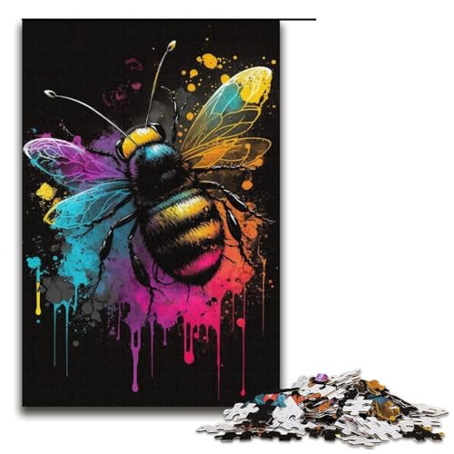 Puzzle 1000 Teile für Erwachsene, Bienenmalerei-Puzzle für Jugendliche ab 14 Jahren, 38 x 26 cm von WGLINGX