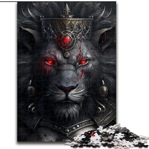 Puzzle 1000 Teile für Erwachsene, Black Lion Puzzle, Denkspiel für Teenager, Familienspieleabend (Größe 26x38cm) von WGLINGX