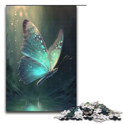 Puzzle 1000 Teile für Erwachsene, Blaue Schmetterlinge, Puzzle für Jugendliche ab 14 Jahren, 38 x 26 cm von WGLINGX