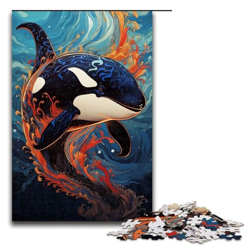 Puzzle 1000 Teile für Erwachsene, Blauwal-Puzzle für Erwachsene, Holzpuzzle, Lernspiele, 50 x 75 cm Puzzle 1000 Teile für Erwachsene, Blauwal-Puzzle für Erwachsene, Holzpuzzle, Lernspiele, 50 x 75 cm von WGLINGX
