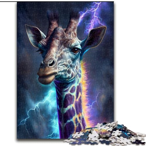 Puzzle 1000 Teile für Erwachsene, Blitz-Giraffe, Puzzle 1000 Teile für Erwachsene, einzigartige DIY-Heimdekorations-Geschenkidee (Größe 50x75cm) von WGLINGX