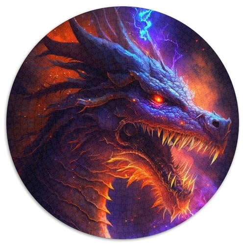 Puzzle 1000 Teile für Erwachsene, Blitzdrache, runde Puzzles 1000 Teile für Erwachsene, anspruchsvolles Denkspiel – entspannendes Spielzeug für Teenager, 1000 Teile (67,5x67,5cm) von WGLINGX