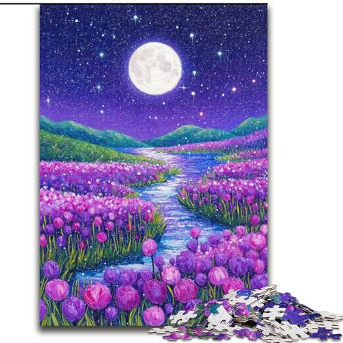 Puzzle 1000 Teile für Erwachsene, Blumen, Puzzle für Erwachsene, 1000 Teile, Spielzeug, Geschenk, pädagogisch wertvoll, intellektuell, entspannend, lustiges Familienspiel (Größe 26x38cm) von WGLINGX