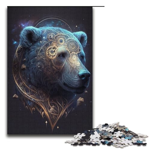 Puzzle 1000 Teile für Erwachsene, Braunbär-Puzzle, Lernspiele, Staycation, Zeitvertreib für Teenager ab 14 Jahren, 14,96 x 10,24 Zoll von WGLINGX