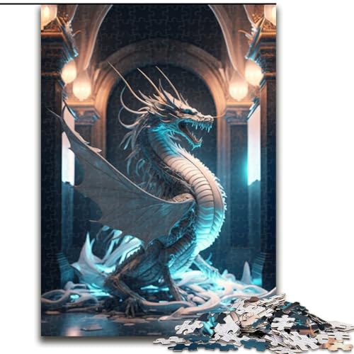 Puzzle 1000 Teile für Erwachsene, Brave Dragon, 1000-teiliges Puzzle, Spielzeug, Geschenk, pädagogisches, intellektuelles, entspannendes Spaßspiel für die ganze Familie, Größe 50x75cm von WGLINGX