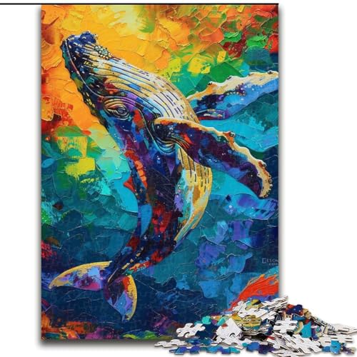 Puzzle 1000 Teile für Erwachsene, Buckelwal-Puzzle für Erwachsene, 1000 Teile, Lernspiele, schöne Dekoration (Größe 50x75cm) von WGLINGX