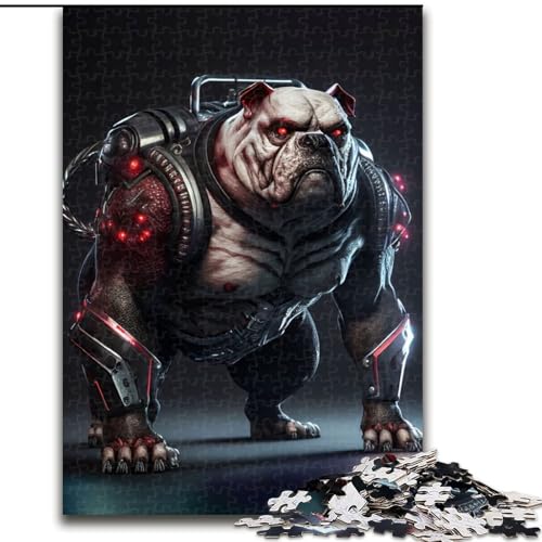Puzzle 1000 Teile für Erwachsene, Bulldogge, Holzpuzzle, interaktives Familienspiel, Denksportaufgabe, Geschenk, Lernspielzeug (Größe 26x38cm) von WGLINGX