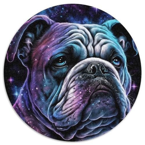 Puzzle 1000 Teile für Erwachsene, Bulldoggen-Rundpuzzle 1000 Teile für Erwachsene, anspruchsvolles Denkspiel – entspannendes Spielzeug für Teenager, 1000 Teile (67,5x67,5cm) von WGLINGX